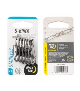 NITE IZE S-BINER Stainless Steel Dual Carabiner size1 Set of 6