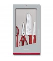Victorinox Swiss Classic, Kitchen Set, 4 Pieces, Red, Gift box