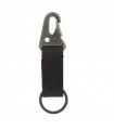 Camel Active black leather key fob with snap hook and key ring