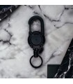 Carabiner with key ring, black