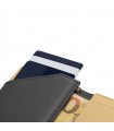 ROIK Leather Wallet with RFID Zip Coin grey canary