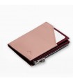 ROIK Zip Coin Δερμάτινο πορτοφόλι με RFID προστασία ροζ