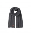 Rib Knit Scarf with Victorinox Leather Patch grey