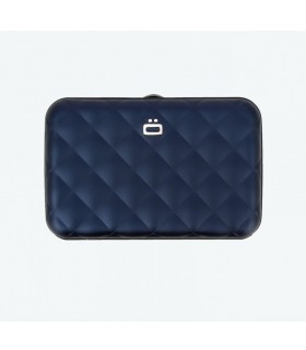 Ogon Quilted Button RFID Wallet navy blue