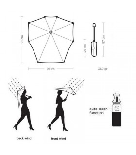 Senz Storm umbrella foldable mini automatic silk grey