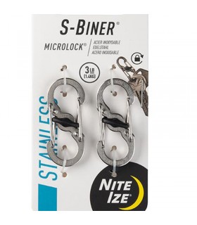 NITE IZE S-BINER MicroLock Stainless Steel Dual Carabiner Size1