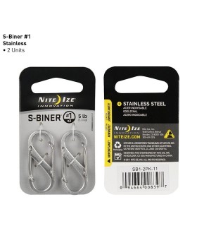 NITE IZE S-BINER Stainless Steel Dual Carabiner size1